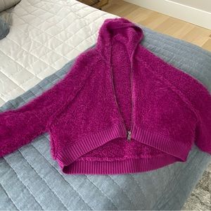Free People Magenta Fuzzy Hoodie